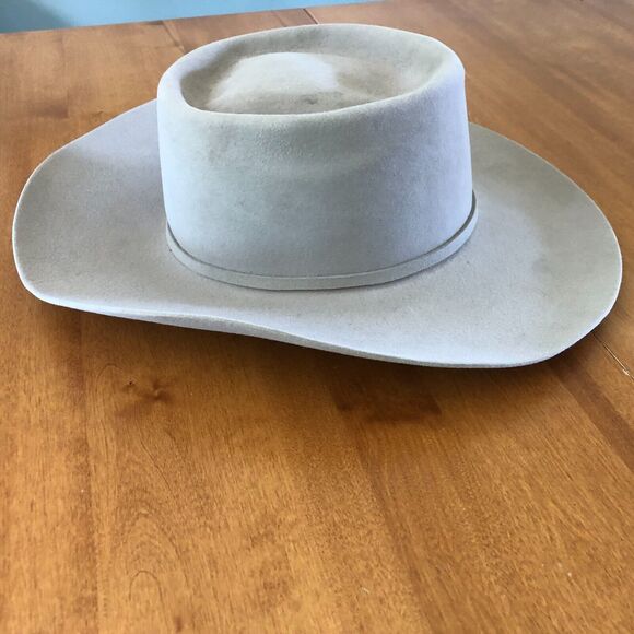 Stetson Cowboy Hat Womens Gray Felt Size 7 1/4 Rhinestone Band USA Western - Picture 4 of 9